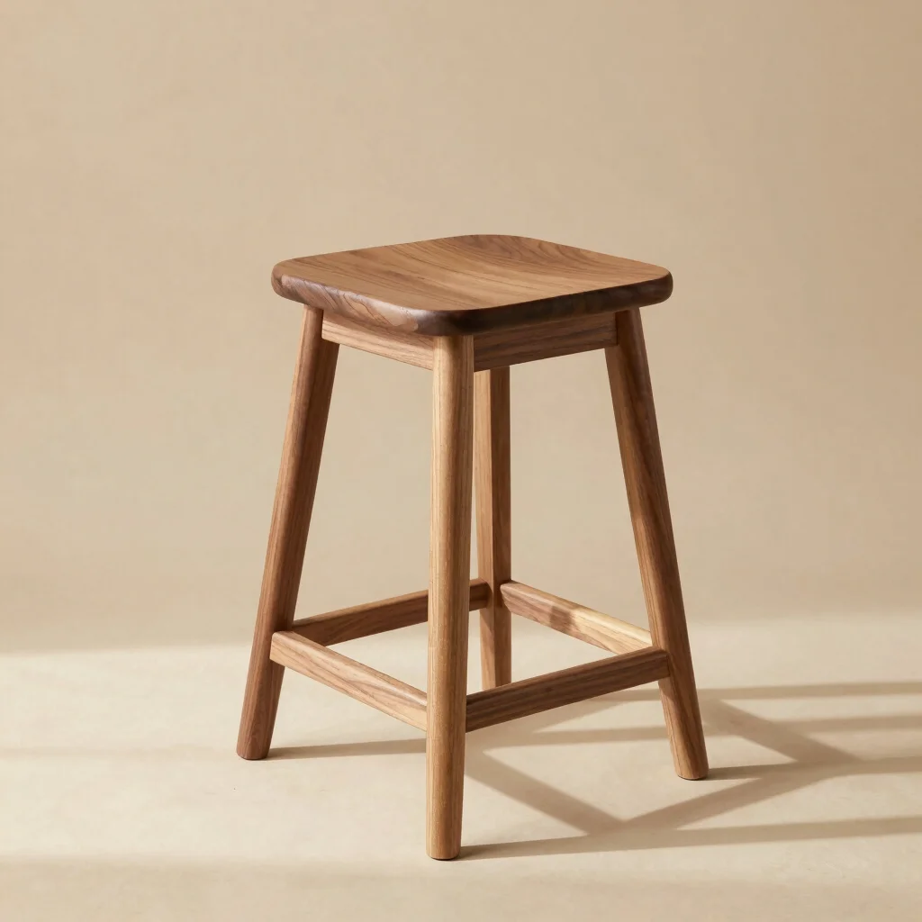 Mortise & Tenon Walnut Counter Stool