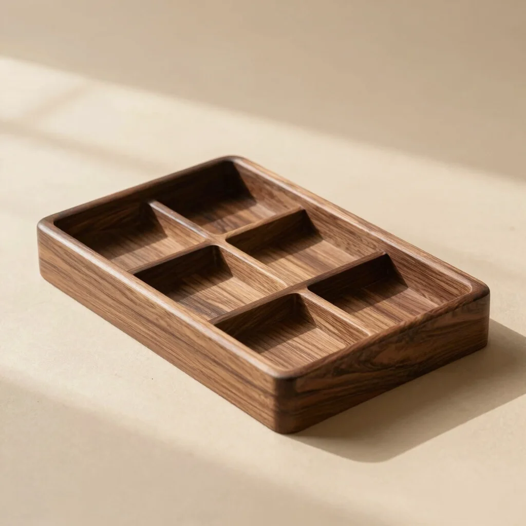 Hand-Carved Walnut Valet Tray
