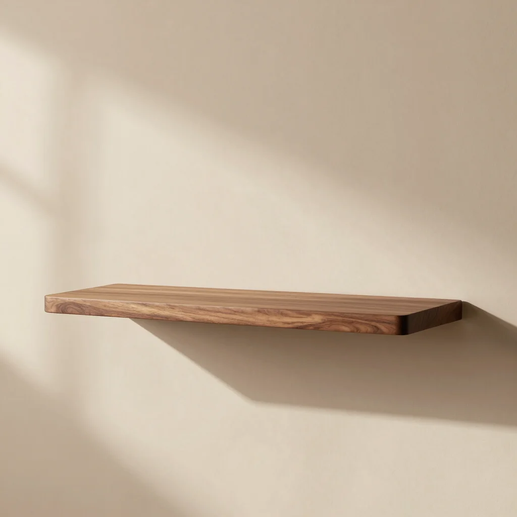 Floating Walnut Ledge Shelf